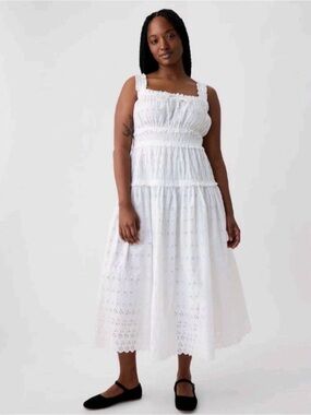 Gap x DÔEN White Eyelet Midi Dress - XL